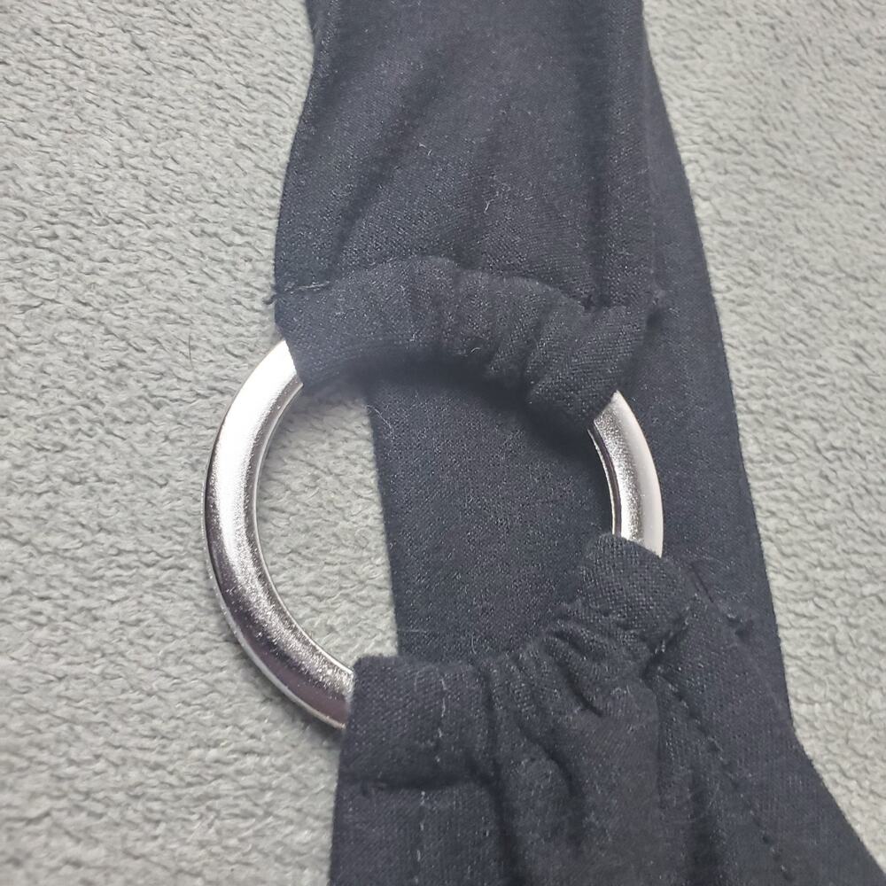 No Boundaries Shorts Women's Large 11-13 Black & White Easy Pull-Up Silver Rings - Picture 8 of 12